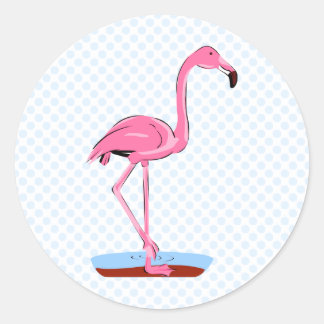 Fanny Flamingo Runder Aufkleber