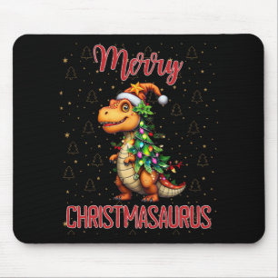 Fanny Frohe Weihnachten Christmasaurus Dinosaurier Mousepad