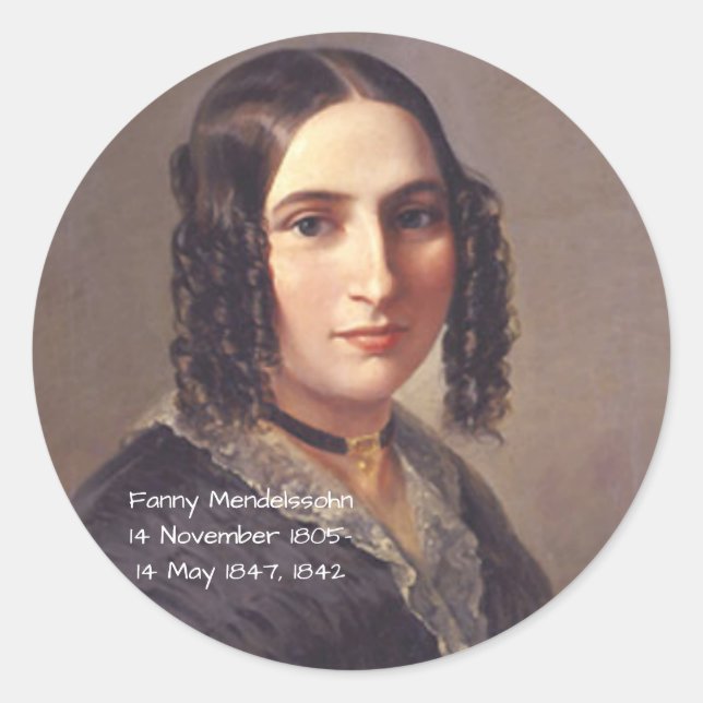Fanny Mendelssohn, 1842 Runder Aufkleber (Vorderseite)