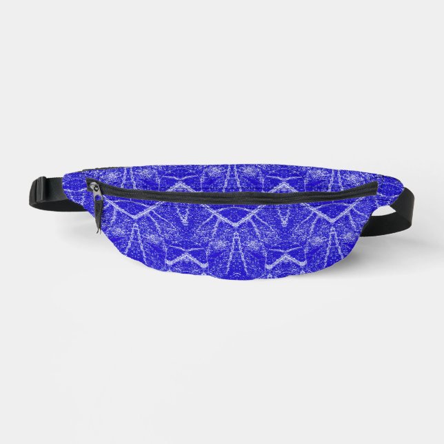 Fanny Pack, Blue Color Classic nahtloses Design Bauchtasche (Vorderseite)