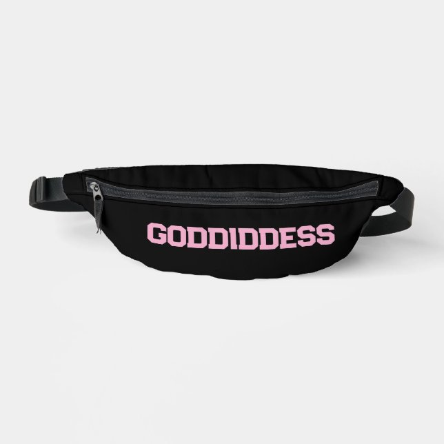 Fanny Pack mit GODdidDESS rosa Beschriftung Bauchtasche (Vorderseite)