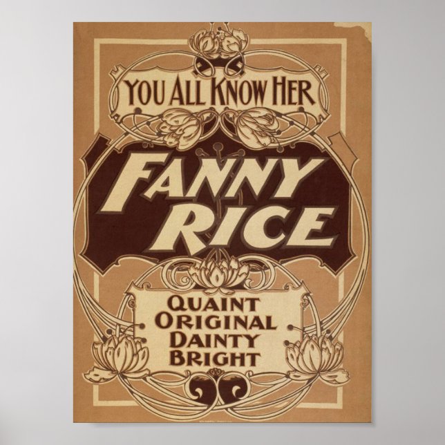 Fanny Rice, 'Quaint Original Dainty Bright' Poster (Vorne)