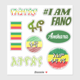 Fano Amhara Flag Äthiopia Sticker Pack | ፋ ኖ አ ማ ራ