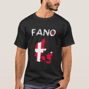 Fanö Fano Denmark Silhouette Map Flag Holid T-Shirt