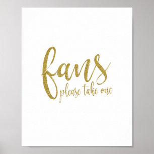 Fans Gold Glitzer 8x10 Hochzeitszeichen Poster