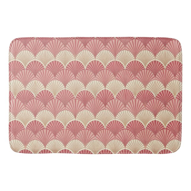 Fans Pink Mid-Century Badematte (Vorderseite)