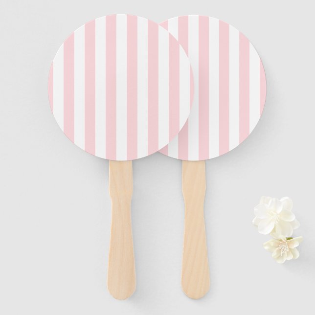 Fänset Pink & White Stripe Fächer (Vorne und Hinten)