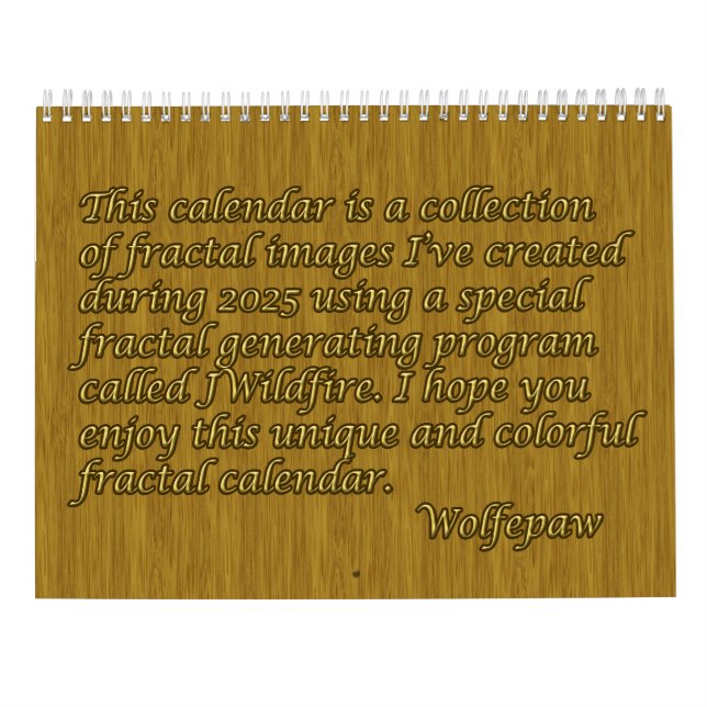 Fantabulous Fractals Calendar Kalender (Rückseite)