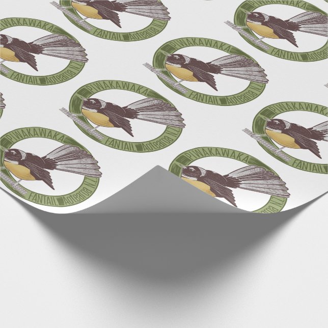 Fantail Neuseeland Native Bird Aotearoa NZ Geschenkpapier (Ecke)