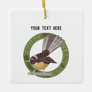 Fantail Neuseeland Native Bird Aotearoa NZ Keramikornament