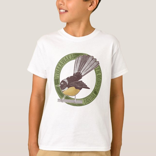 Fantail Neuseeland Native Bird Aotearoa NZ T-Shirt (Vorderseite)