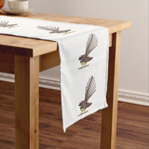 Fantail Neuseeland Vogel Vector Kurzer Tischläufer
