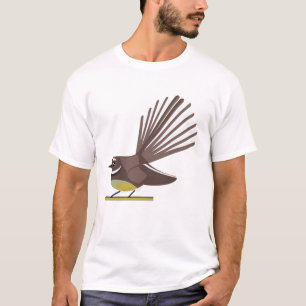 Fantail Neuseeland Vogel Vector T-Shirt