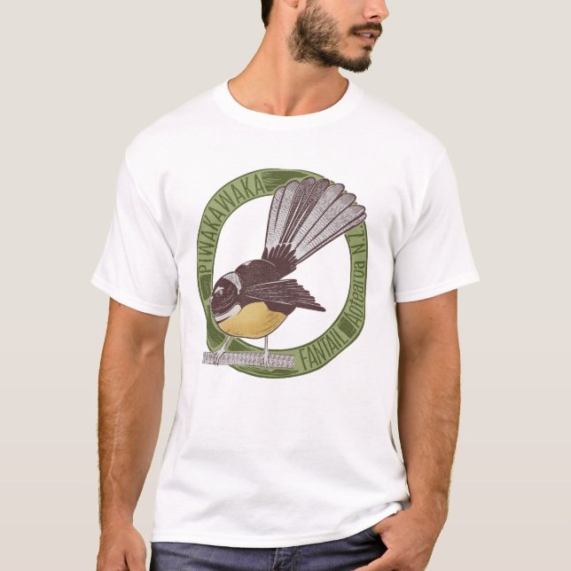 Fantail New Zealand Bird T-Shirt (Vorderseite)