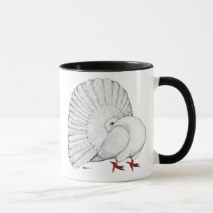 Fantail Pigeon White Tasse