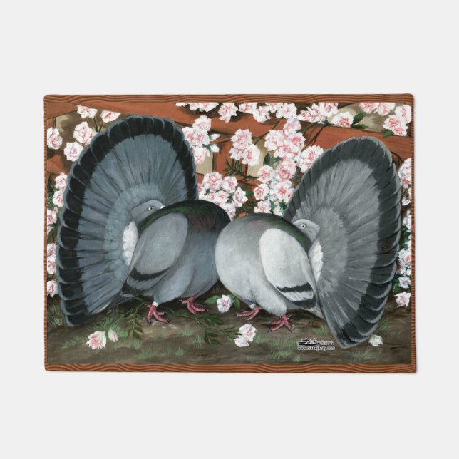Fantail Pions Matched Pair Fußmatte (Vorderseite)