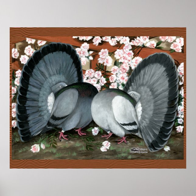 Fantail Pions Matched Pair Poster (Vorne)