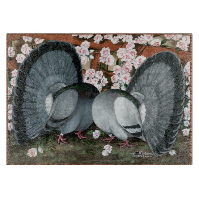 Fantail Pions Matched Pair Schneidebrett (Vorderseite)