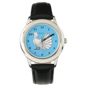 Fantail Taube Cartoon Illustration Armbanduhr