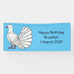 Fantail Taube Cartoon Illustration Banner