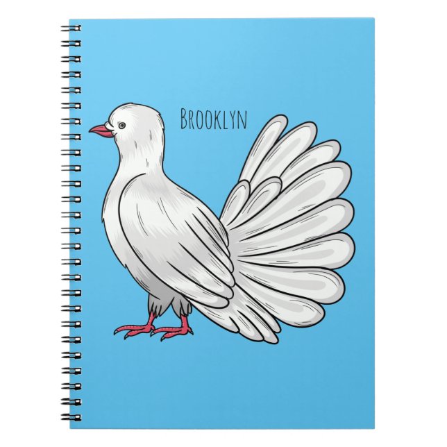 Fantail Taube Cartoon Illustration Notizblock (Vorderseite)