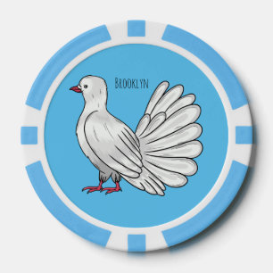 Fantail Taube Cartoon Illustration Pokerchips