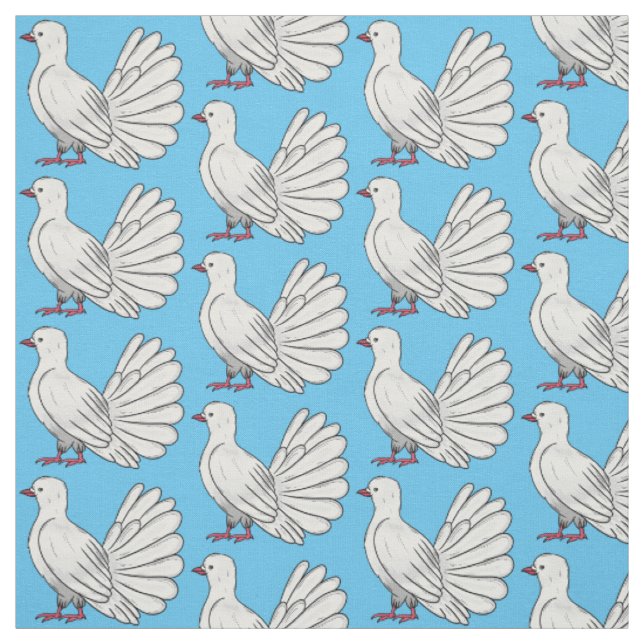 Fantail Taube Cartoon Illustration Stoff (Muster)