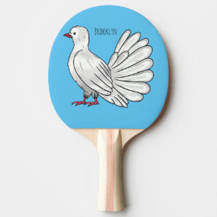 Fantail Taube Cartoon Illustration Tischtennis Schläger