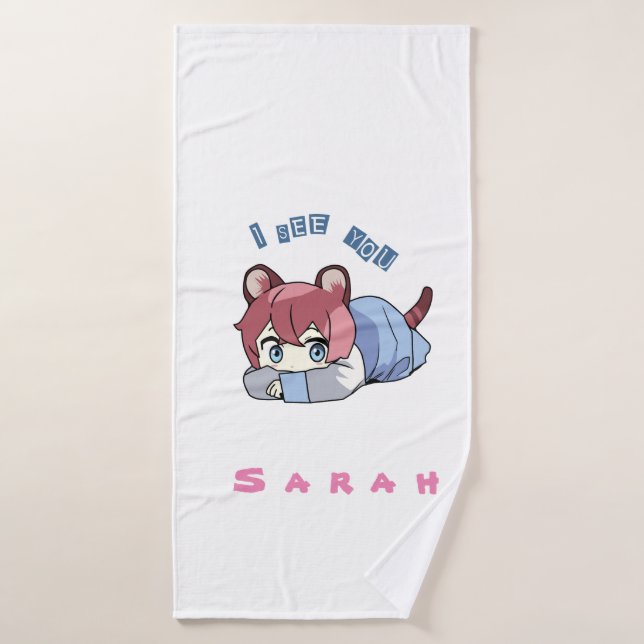 Fantart Anime niedlich Girl-Figur Badhandtuch Set (Badehandtuch)