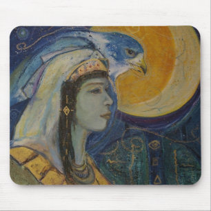 Fantasie-Ägypter Falcoln Mond-Göttin Mousepad