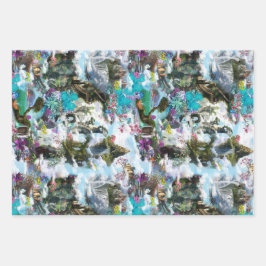 Fantasie Andere Welten im Clouds-Medium Geschenkpapier Set