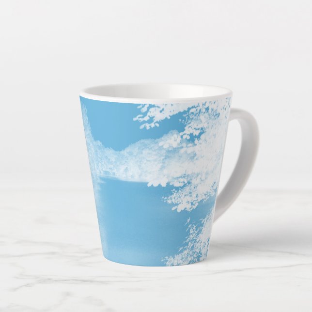 Fantasie Blau und Weiß Winter Fluss Milchtasse (Rechte Ecke)