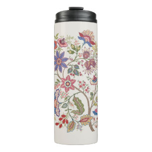 Fantasie-Blume im Retro-Stil, Vintag, jakobusbraun Thermosbecher