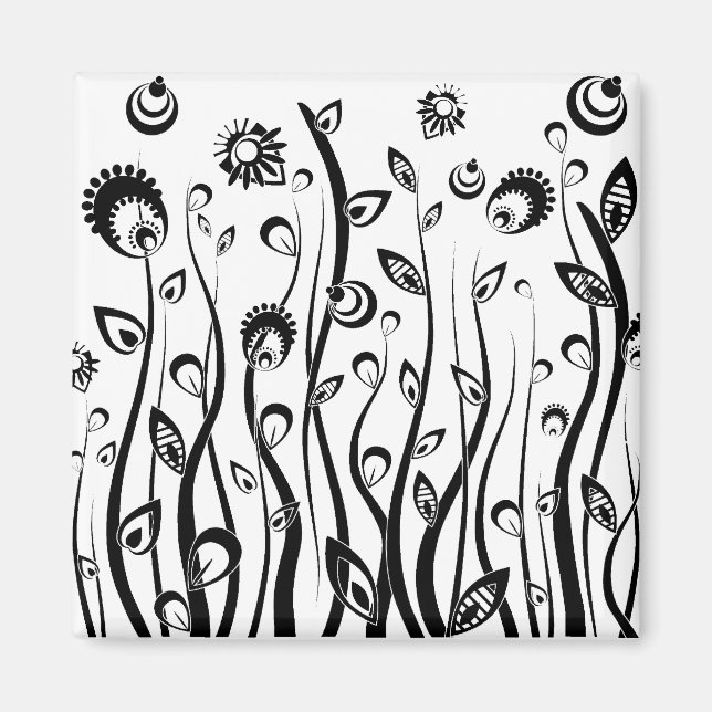 Fantasie-Blume Magnet (Vorne)