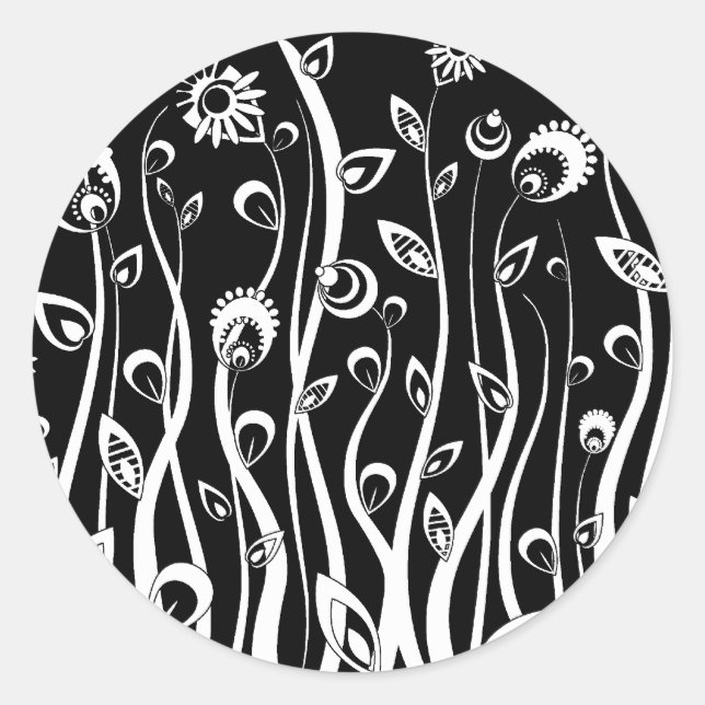 Fantasie-Blume Runder Aufkleber (Vorderseite)