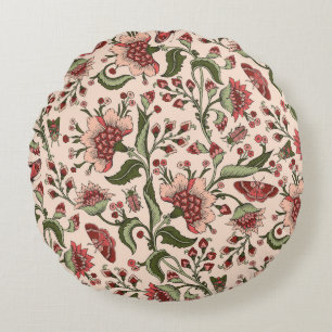 Fantasie-Blumen Paisley Handgezeichnet Rundes Kissen