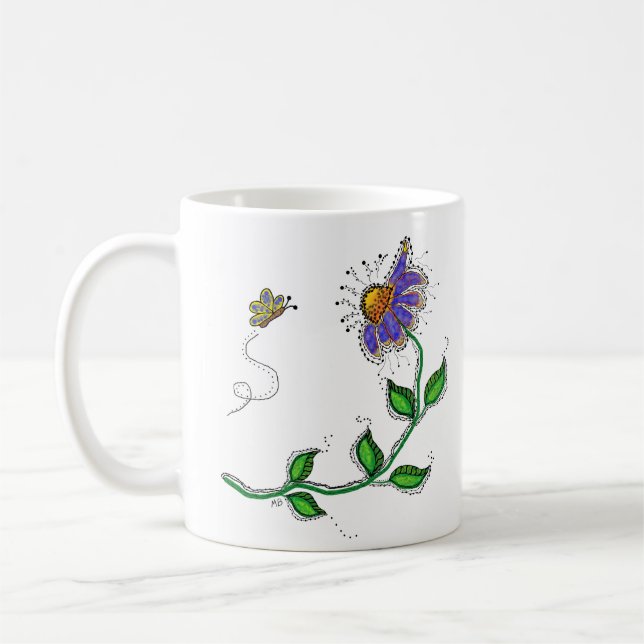 Fantasie-Blumen-Tasse Kaffeetasse (Links)