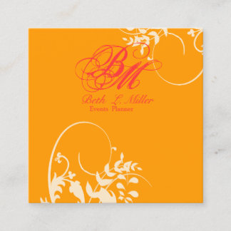Fantasie-Blumenwirbel Moderne Eleganz Professionel Quadratische Visitenkarte