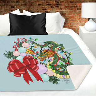 Fantasie-Chinesischer-Drache-Weihnachtskranz Fanta Sherpadecke