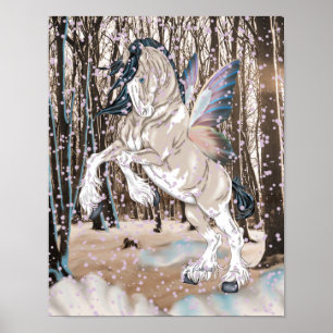 Fantasie Clydesdale Pferd Fee Poster