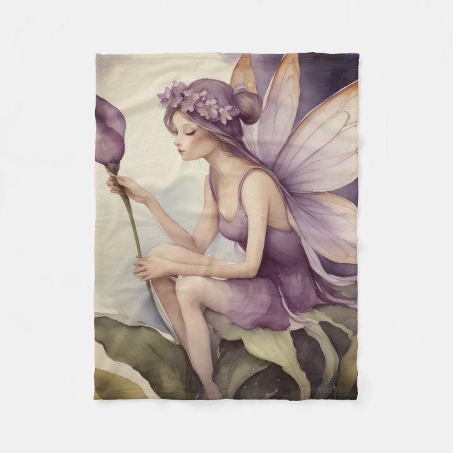 Fantasie der lila Fee Fleecedecke (Vorderseite)
