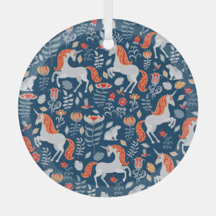 Fantasie der Menschen: Einhörner, Kaninchen, Vögel Ornament Aus Glas