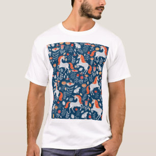 Fantasie der Menschen: Einhörner, Kaninchen, Vögel T-Shirt