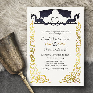 Fantasie-Drachen-Hochzeit Folieneinladung