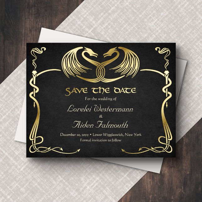 Fantasie-Drachen-Hochzeit - Save the Date Karte (Von Creator hochgeladen)