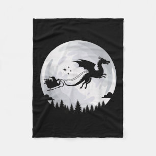 Fantasie-Drachen-Mond-Schlitten, Santa gezogen von Fleecedecke