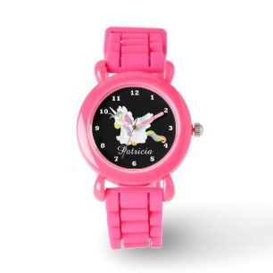 Fantasie-Einhorn addieren Namensmädchen Armbanduhr