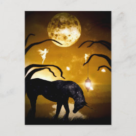Fantasie Einhorn und Feen Postkarte