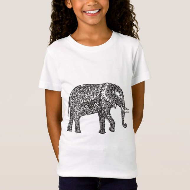 Fantasie-Elefant-Gekritzel T-Shirt (Vorderseite)