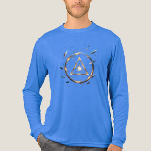 Fantasie-Emblem mit schwebenden Klingen – Magische Tri-Blend Shirt